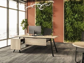 New executive desk with modesty panel and return
