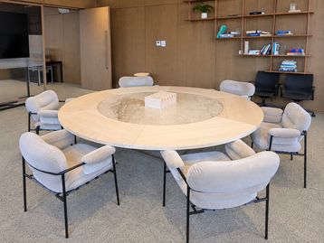 Used 2100mm Fritz Hansen PK54 Marble Table including PK54A removable maple expansion ring