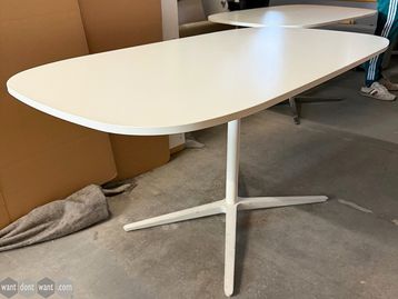 Refurbished Bene white meeting table 