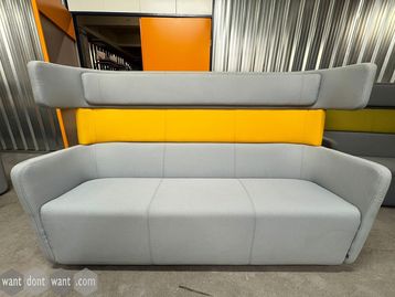 Refurbished Bene Parc wing grey/yellow bench 