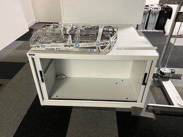 Used 1000mm Silverline low tambour storage unit 