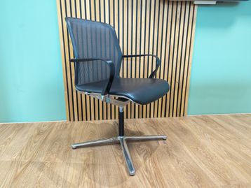 Used Bene Filo mesh meeting chairs with leather seat