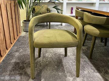 Used Ophelia Mohair velvet chair in moss green