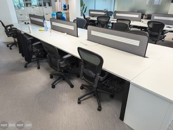 Used 1800mm bench desks with screens 