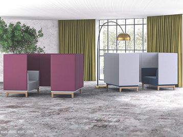 Collaborative Co-Working Four Seat Booths