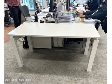 Used 1600mm white bench desks