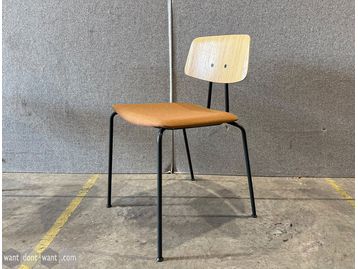 Used Ocee Four chair with wood back and fabric seat