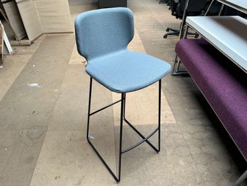Used INCLASS 'Ann' stools upholstered in blue fabric with high back