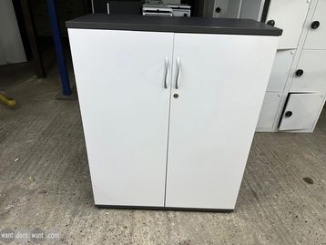 Used 950mm 2-door cupboard in grey/white