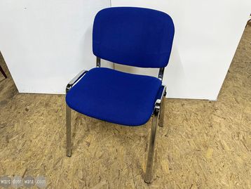 Used ISO stacking chair in blue fabric