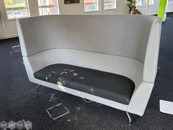 Used 2200mm Orangebox Cwtch acoustic sofa in grey