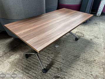 Used 1600mm Walnut flip top table on castors