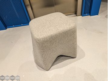 Used Boss Design 'Hoot' stool upholstered in light grey fabric