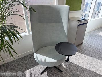 Used Brunner high-back acoustic armchair with table