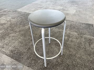 Used Kinnarps stools with grey leather seats