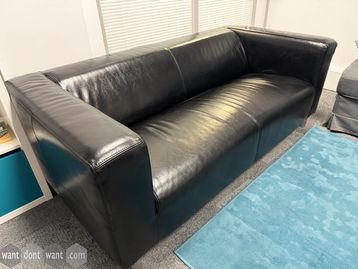 Used 2-seater sofa in black leather