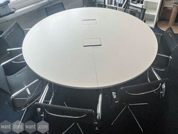 Used 2000mm 'Lano' Orangebox round meeting table with power