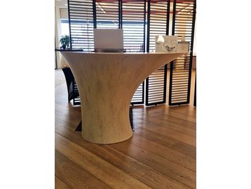 Used Bespoke single person reception unit with Corian finish