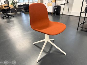Used swivel meeting chair in a 'burnt orange' fabric finish