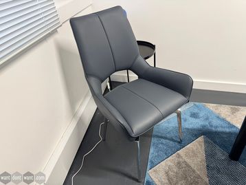 Used navy leather meeting chairs