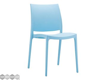 Brand new stackable side chair in blue 