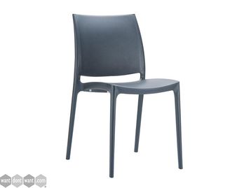 Brand new stackable side chair in dark grey