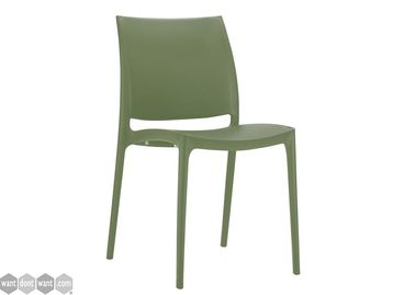 Brand new stackable side chair in olive green