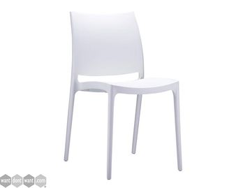Brand new stackable side chair in white