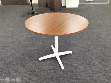 Used 800mm Circular Table with Walnut top & White Frame