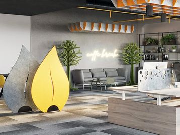 New Leaf shaped Floor Standing acoustic screens - pack of 2