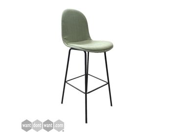 Used Allermuir 750mm bar stools in green fabric
