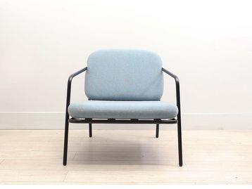 Used Deadgood Working Lounge chairs upholstered in blue
