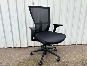 Used Bestuhl 'Radius' chairs with mesh back and black upholstered seat.