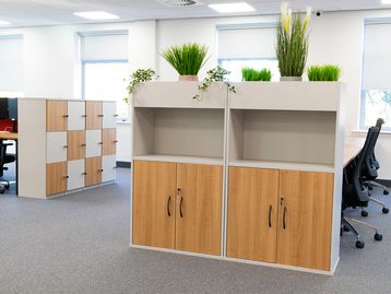 New Cupboards with Open Section & Planter Top