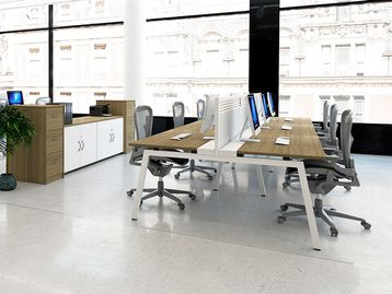 New Sliding-Top Bench Desks with Screens & Cable Management Included as Standard