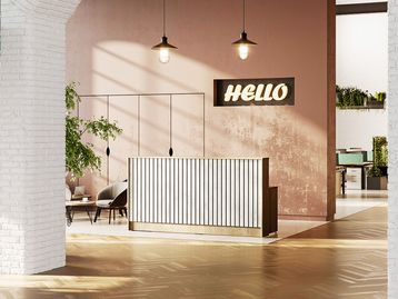 New Reception Desks with Slatted Front Panel
