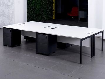 White Desks with Black Legs