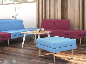 New Modular Upholstered Soft Seating with Wooden Legs