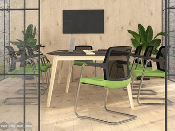 New Mesh Back Meeting Chairs with Upholstered Seats