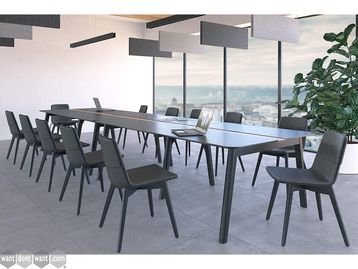 New Fabric Meeting Chairs with Solid Ash Legs