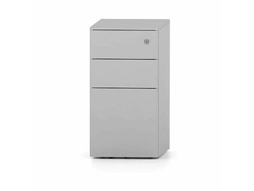 Brand New Slim Silver Under Desk Office Pedestal