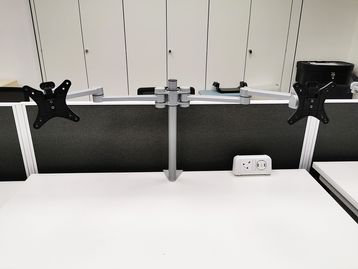 Used CMD Twin Monitor Arms with 25mm Universal Clamps