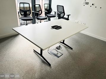 Used 2400mm Senator White Meeting Table with Central Power Module