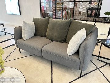 Used 2-seater sofa upholstered in grey fabric
