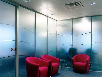 Office Furniture - Glazed Partitioning with Frosted Manifestation