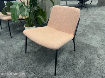 Used Workstories lounge chair in light pink fabric