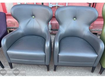 Used Lyndon Design 'Mrs' chair upholstered in grey leather 