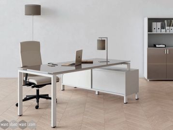 Brand New Executive Desk with Structural Return Sliding Door Storage